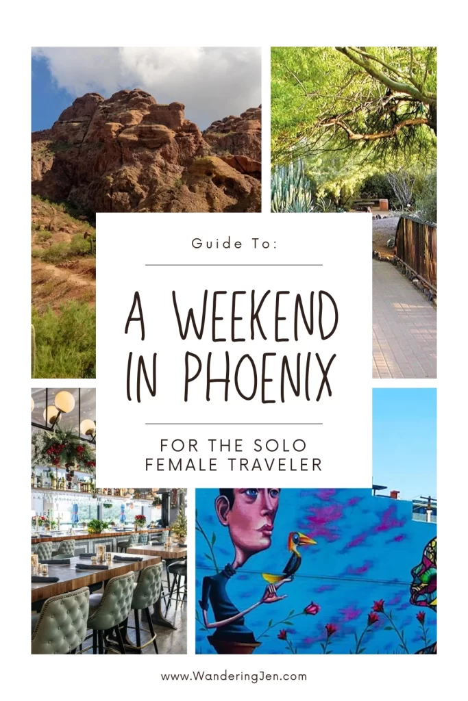 Looking to spend a weekend exploring Phoenix, Arizona? This guide will give you the perfect places to eat and what to see during your Phoenix weekend itinerary #Phoenix #Arizona #PhoenixAZ #Arizonatravel #travelguide
#solofemale