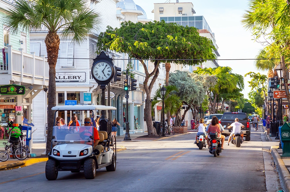 Golf carts and scooters in Key West. How to get around Key West. 