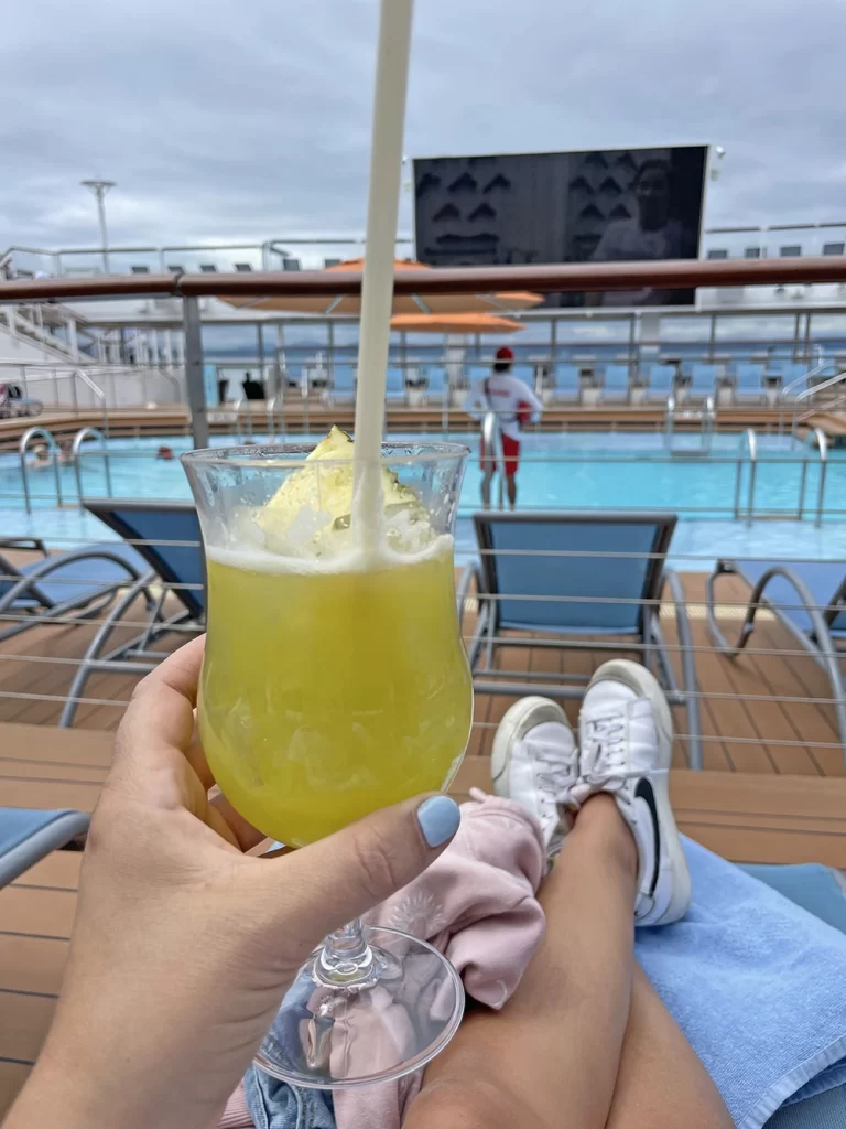 Alaskan cruise drink by the pool