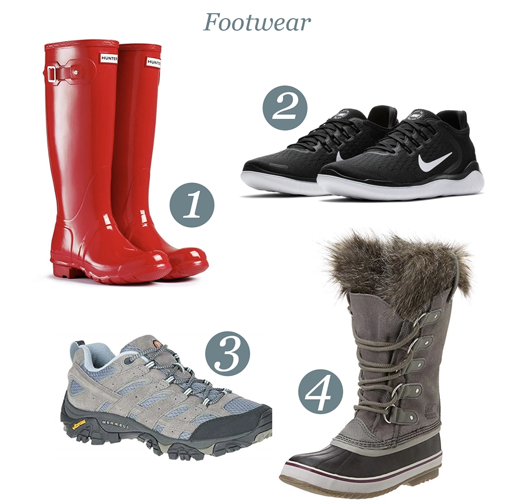 footwear for an Alaskan cruise