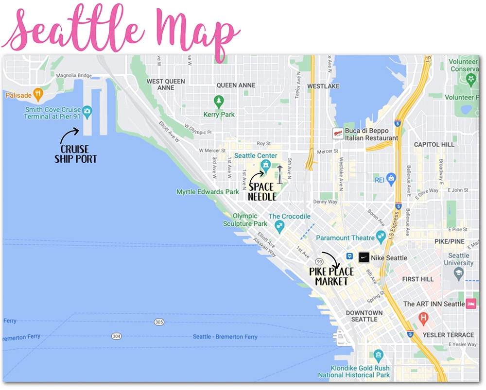 Map of Seattle attractions 