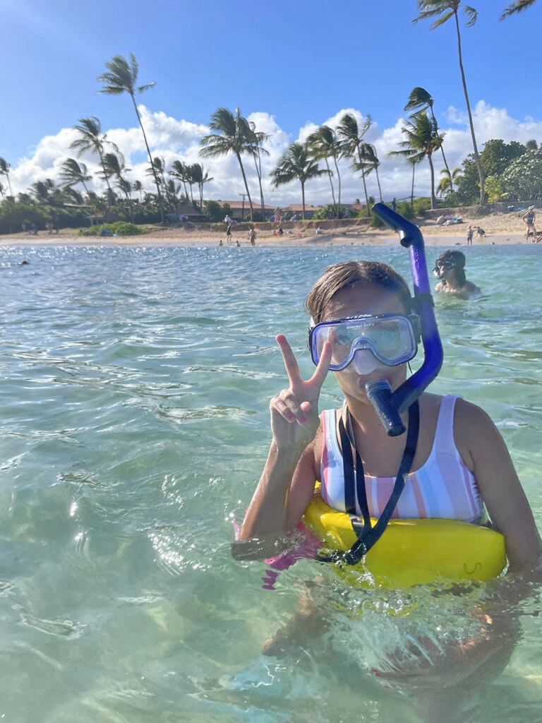 Snorkeling with kids in Kauai