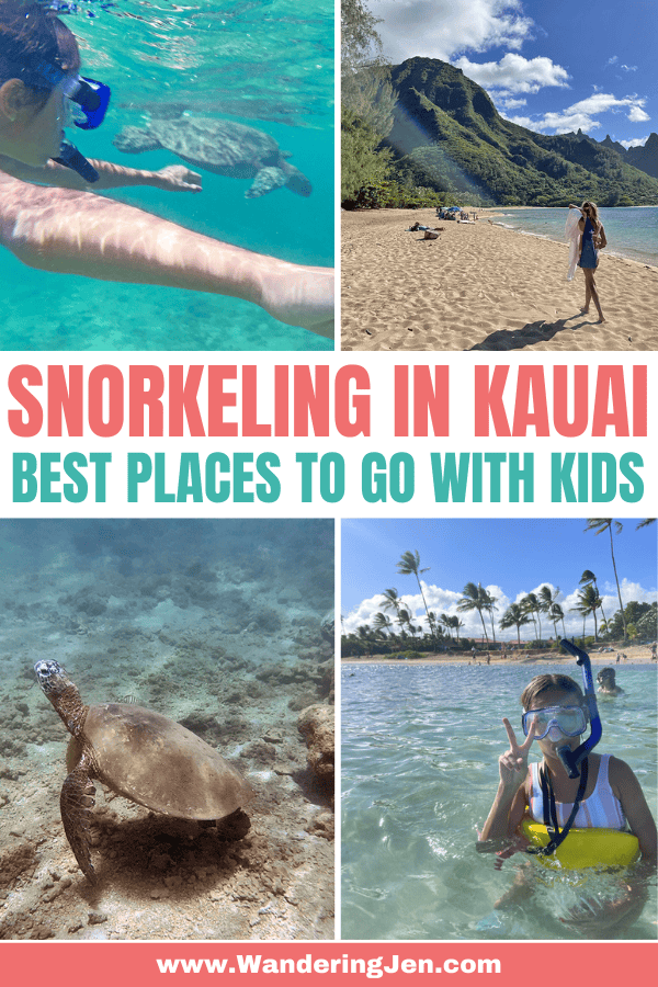 Snorkeling with Kids in Kauai, where to go to see sea turtles!