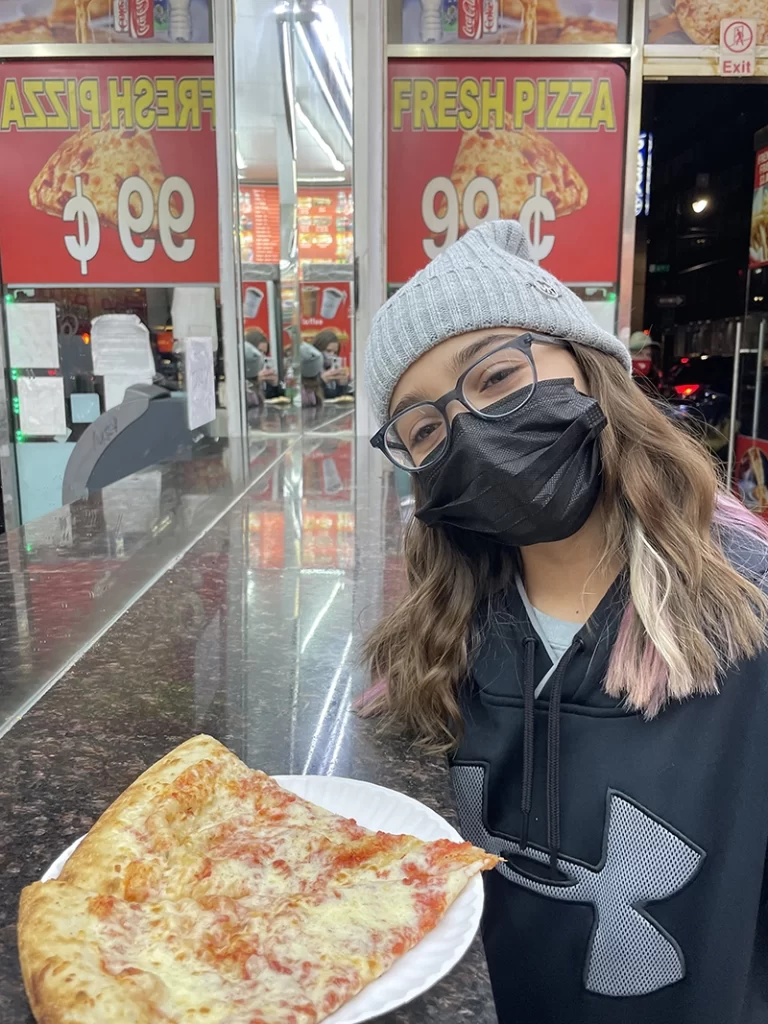 New York street pizza in Times Square